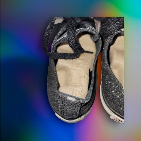 Converse All-Star Black w/Multi Color Glitter Sneakers M6 W8 Low Top Sneaker - Picture 6 of 10